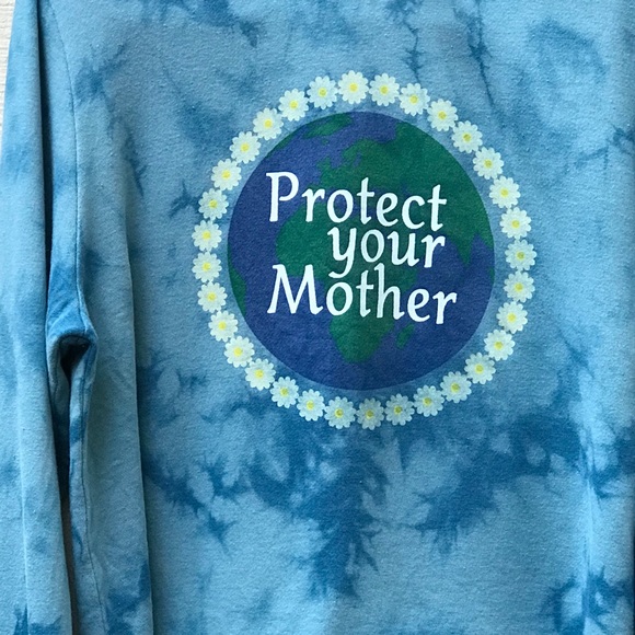 Tie dye mock turtleneck cropped graphic sweatshirt - Picture 4 of 11